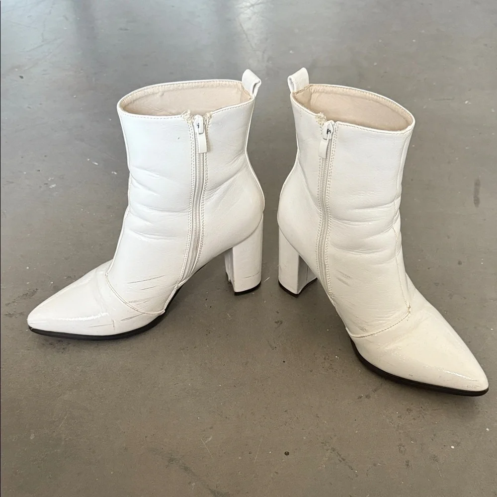 Amazon Chic Cream Ankle Boots - Picture 3 of 7